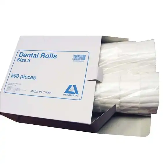 Livingstone Dental Cotton Roll 0.5 X 1.5 Inches Size 3 50 Pack x10