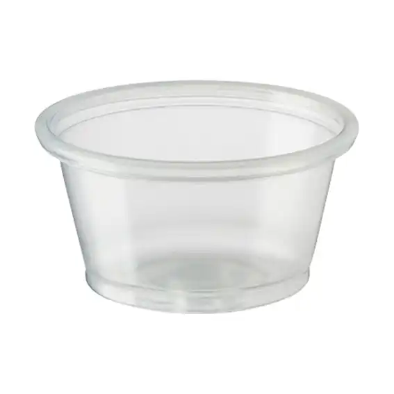 Livingstone Polypropylene Plastic Portion Cups Squat 22.2ml or 3/4 Ounce Capacity Clear Disposable 250 Pack