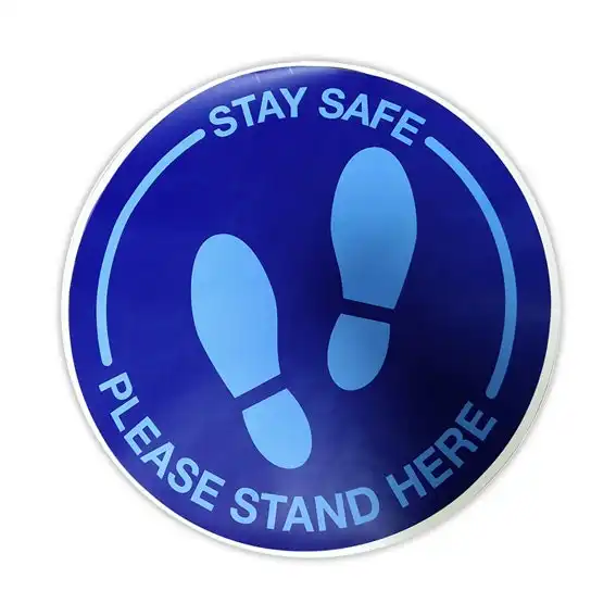 Livingstone Social Distancing Label, "Stay Safe", 30cm Diameter, Each