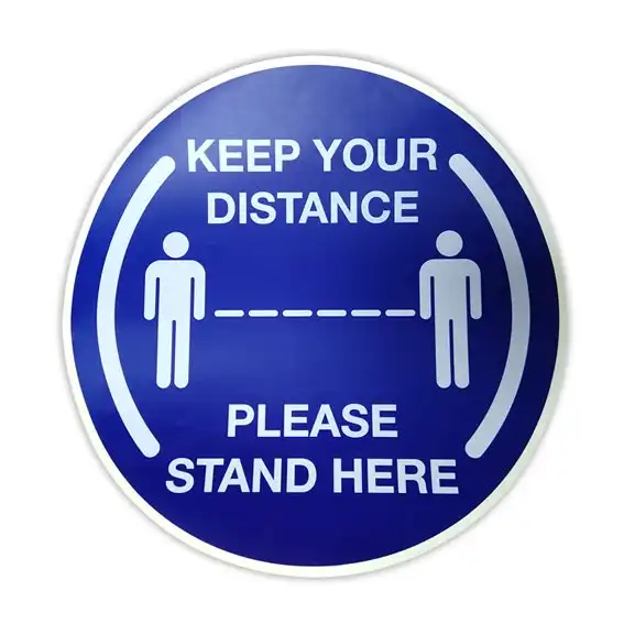 Livingstone Social Distancing Label, "Keep Your Distance", 30cm Diameter, Each