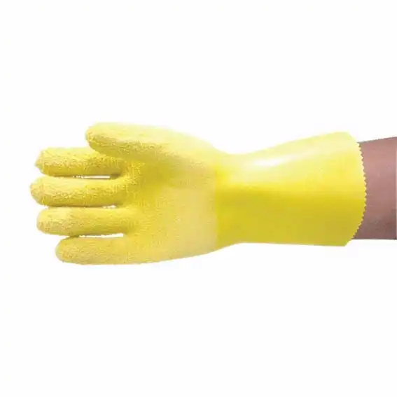 Safeplus Excelsafe Freezer or Working Long Cuff Gloves 30cm Yellow Latex Coated Waterproof