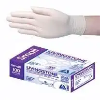 Livingstone Premium Biodegradable Latex Examination Gloves, AS NZ Standard, Low Powder, Small, Cream, 100/Box, 1,000/Carton