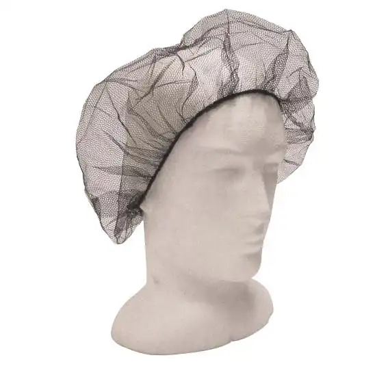 Livingstone Disposable Hair Nets with Elastic Edge Nylon/Cotton One Size Fits All Black 100 Bag x10