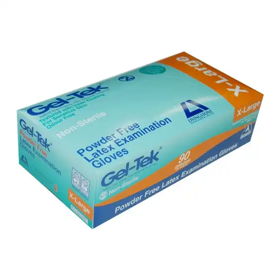 Geltek Latex Powder Free Gloves Extra Large Cream AS/NZ 90 Box