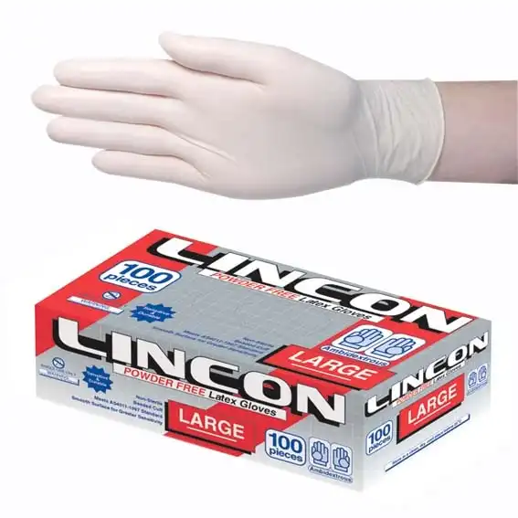 Lincon Latex Powder Free Gloves Large Cream AS/NZ 1,000 Carton