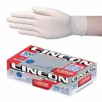 Lincon Latex Powder Free Gloves Large Cream AS/NZ 100 Box