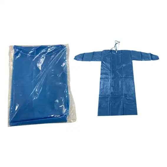 Galemed Isolation Gown with Tie, Full Back, AAMI Level 2, 45gsm, Nonwoven PP/PE, Small, 1/Pack, 100/Carton