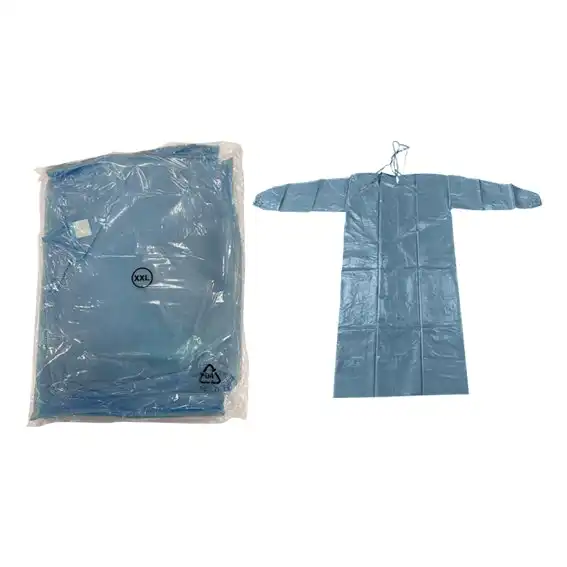 Galemed Isolation Gown with Tie, Full Back, AAMI Level 2, 45gsm, Nonwoven PP/PE, Double Extra Large, 1/Pack, 100/Carton