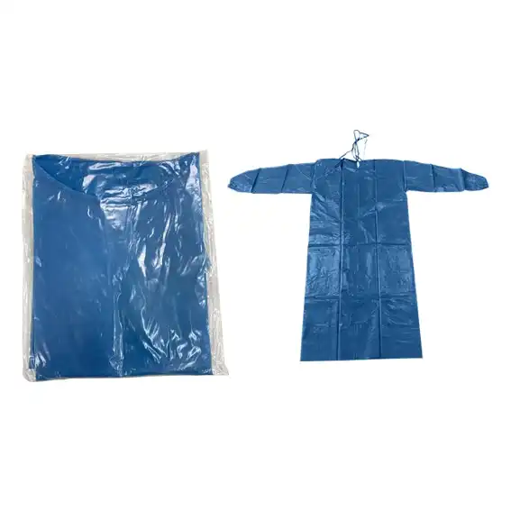 Galemed Isolation Gown with Tie, Full Back, AAMI Level 2, 45gsm, Nonwoven PP/PE, Medium, 1/Pack, 100/Carton