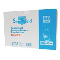 Skin Shield Latex Surgical Powder Free Gloves Sterile size 7.5 1 Pair
