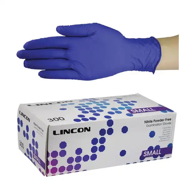 Lincon Nitrile Powder Free Gloves Small Cobalt Blue 300 Box