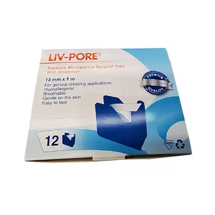 Liv-Pore Microporous Biodegradable Surgical Paper Tape 13mm x 9m 12 Box