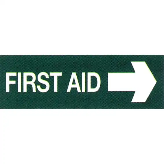 Livingstone Printed Sign 'First Aid Right Arrow' 100 x 300 mm Self Adhesive Sticker