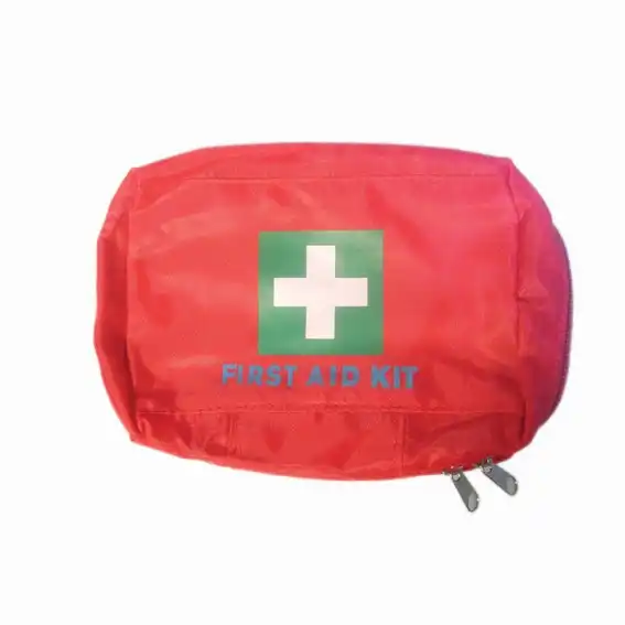Unbranded First Aid Empty Nylon Pouch 18 x 11 x 7cm Red