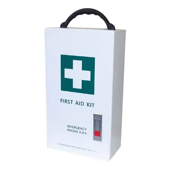 Unbranded First Aid Empty Metal Case 1-Way 38 x 21 x 12 cm Wall Mountable Self Lock-In