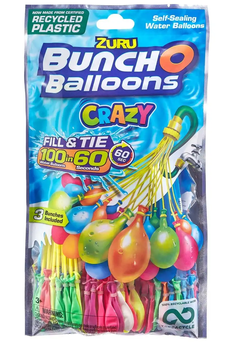 Zuru Bunch O Balloons Crazy Recycle 3pk Foilbag