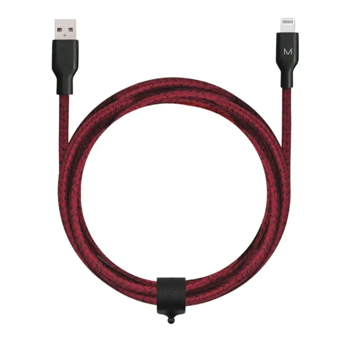 Moyork Cord+ 2m USB-A to Lightning Nylon Cable - Merlot Red