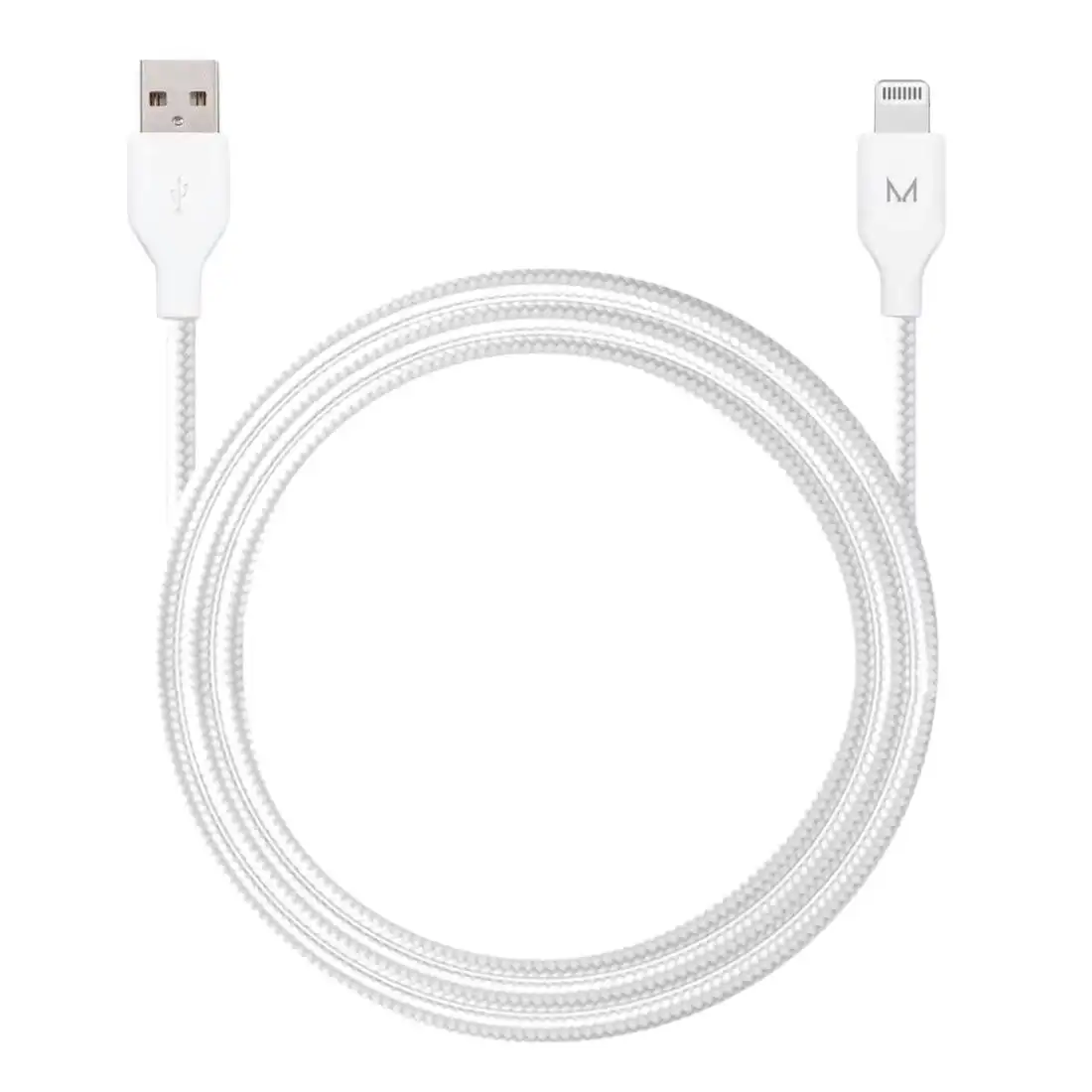 Moyork Cord 1.5m USB-A to Lightning Nylon Cable - Swan White
