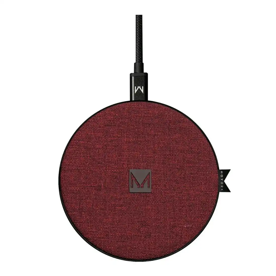 Moyork Watt 5/7.5/10/15W QI Wireless Charger - Merlot Red Fabric