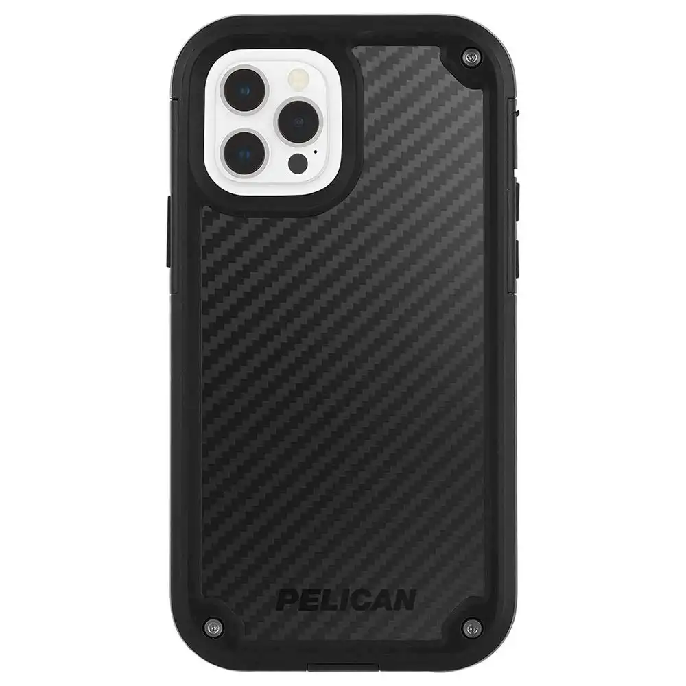 Pelican Shield + Holster Case For Iphone 12 Pro Max - Black Kevlar
