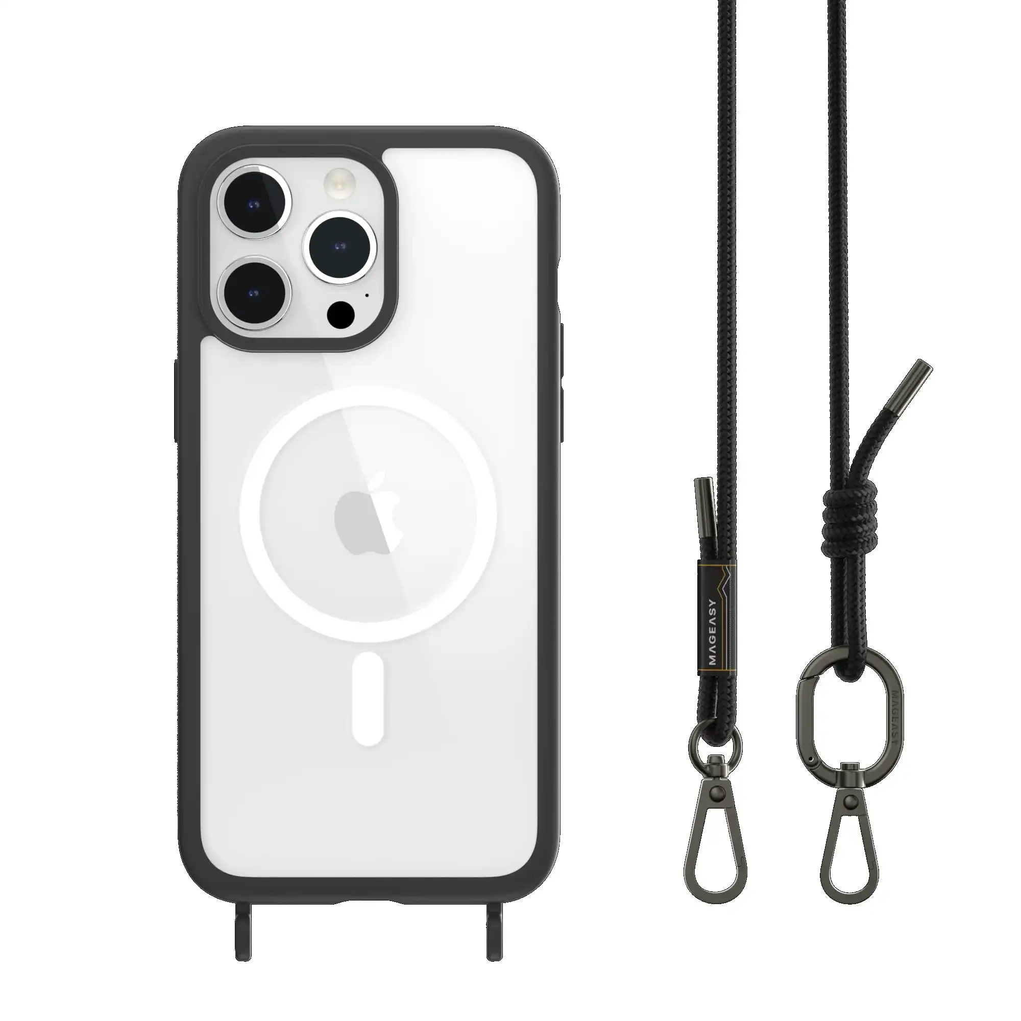 MagEasy Roam M + Strap Magsafe Case For Iphone 15 Pro Max - Black