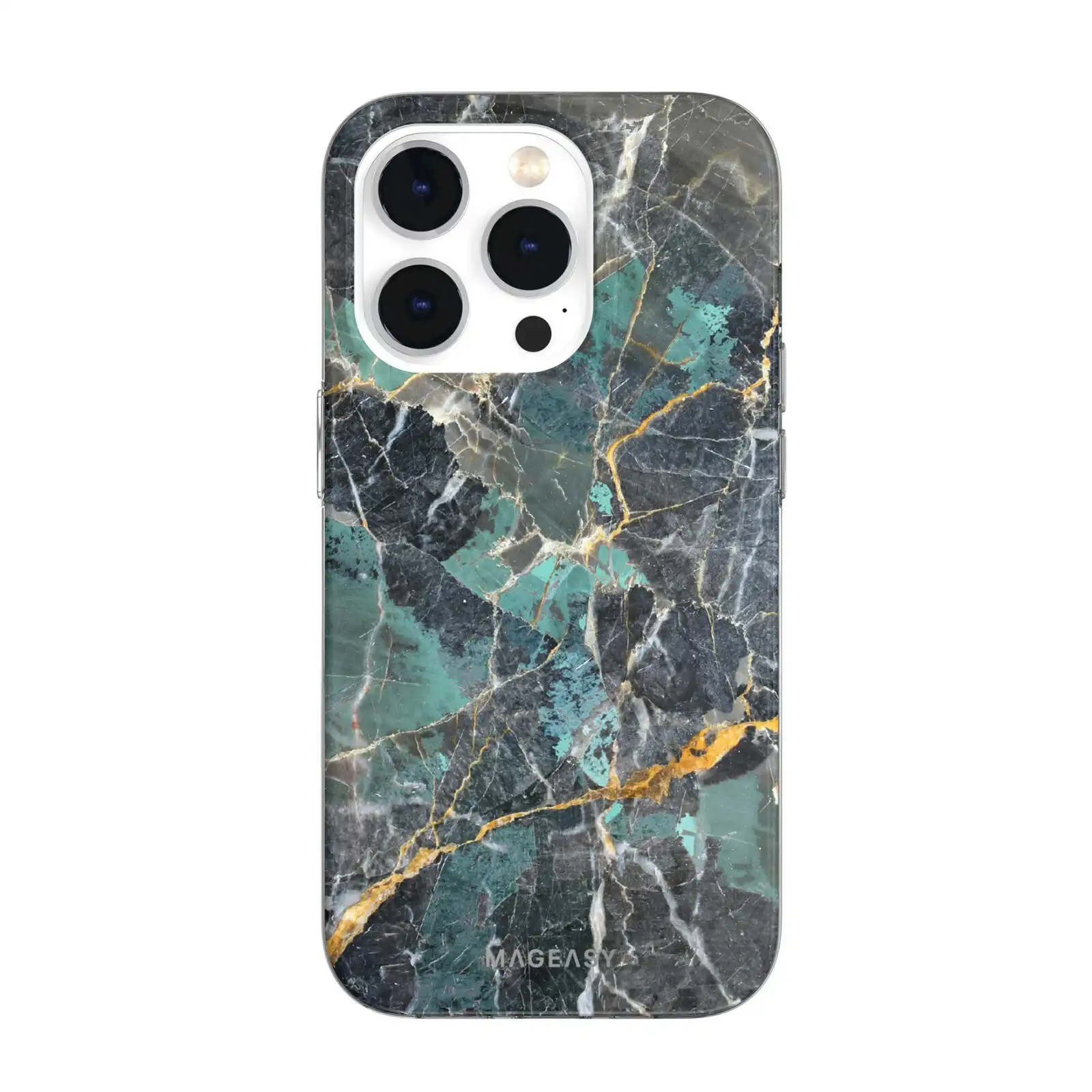 MagEasy Marble Case For Iphone 14 Pro - Emerald Blue