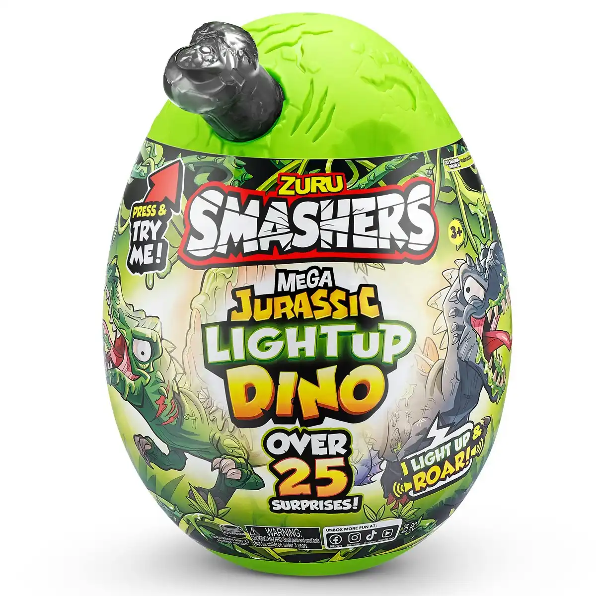ZURU - Smashers Mega Jurassic Light Up Egg Surprise - Assorted Styles (chosen At Random)
