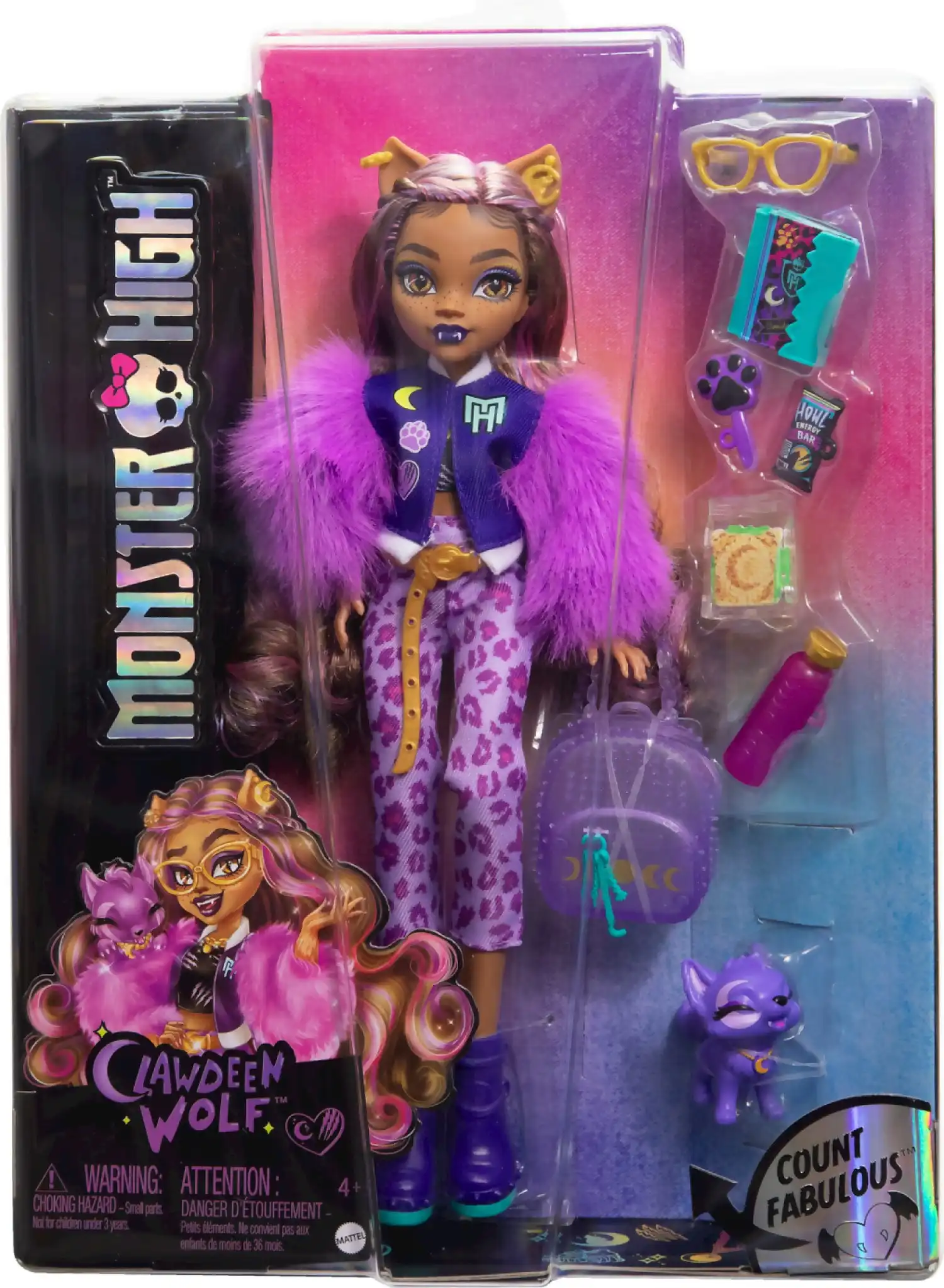 Monster High - Clawdeen Wolf Fashion Doll With Pet Dog Crescent And Accessories - Mattel