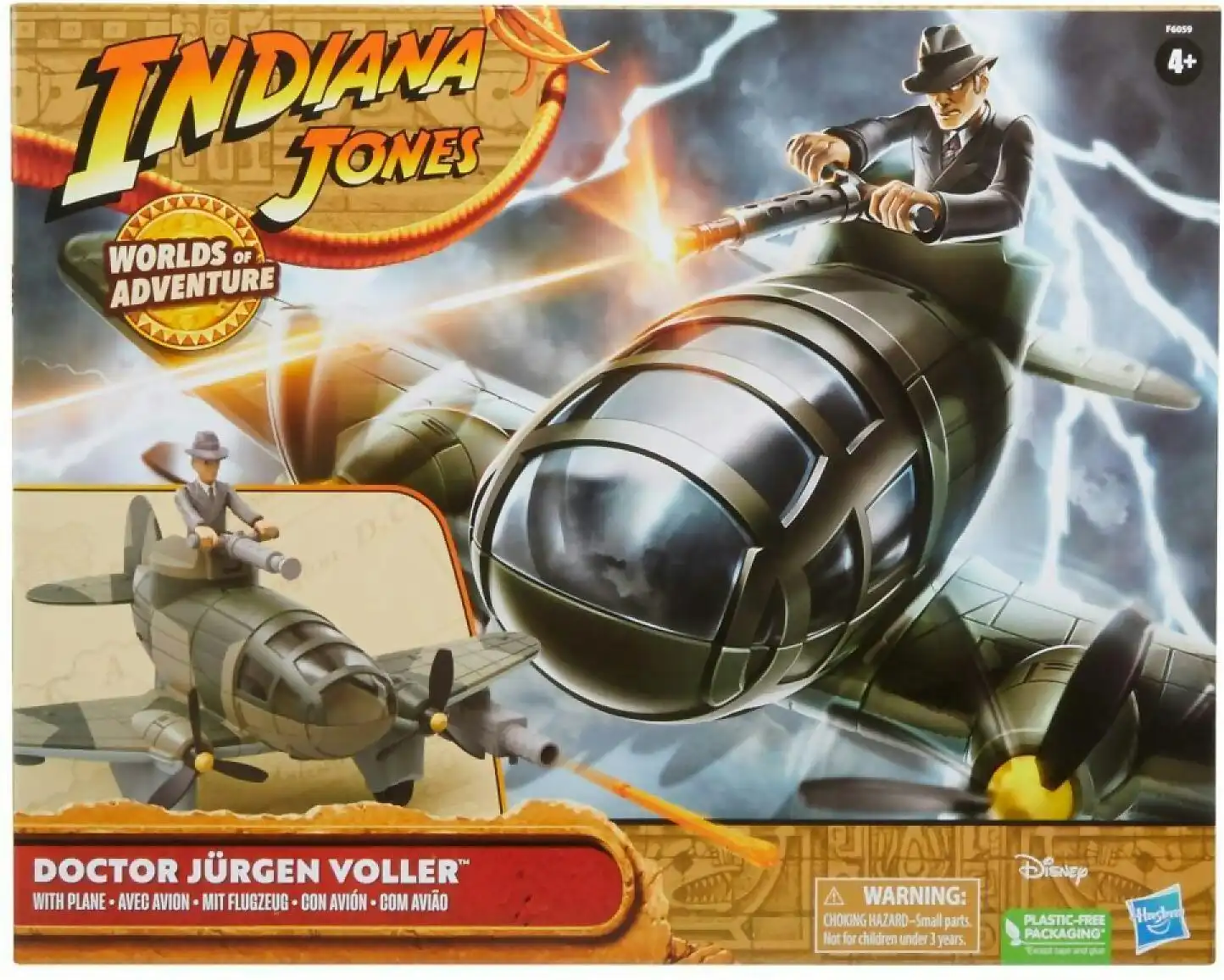 Indiana Jones - Worlds Of Adventure Doctor Jürgen Voller With Plane Figure & Vehicle 2.5inch - Hasbro