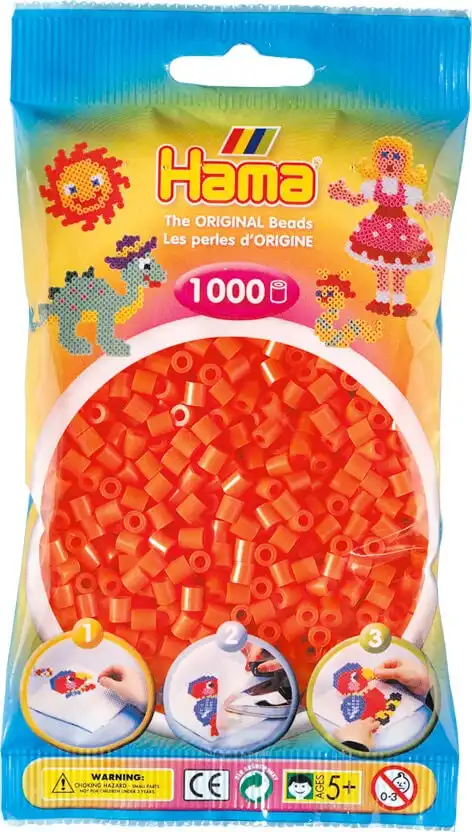 Hama - Beads 1000 Pieces Bag Orange - Gdhama