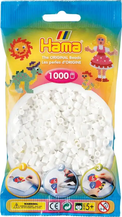 Hama - Beads 1000 Pieces Bag White - Gdhama