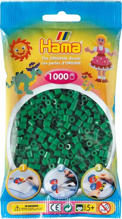 Hama - Beads 1000 Pieces Bag Green - Gdhama