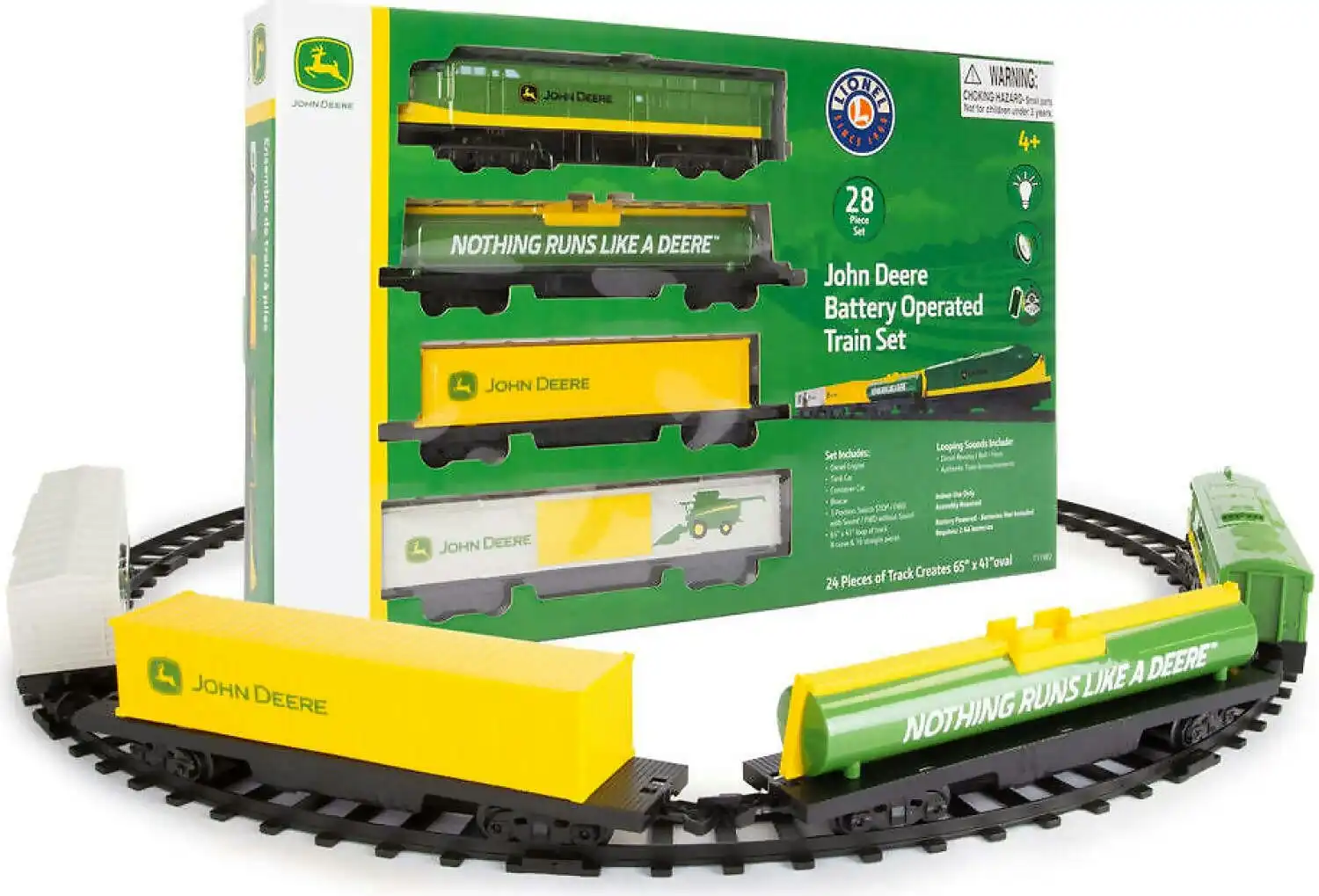 John Deere - Battery Powered Mini Diesel Train Set 28 Piece Set