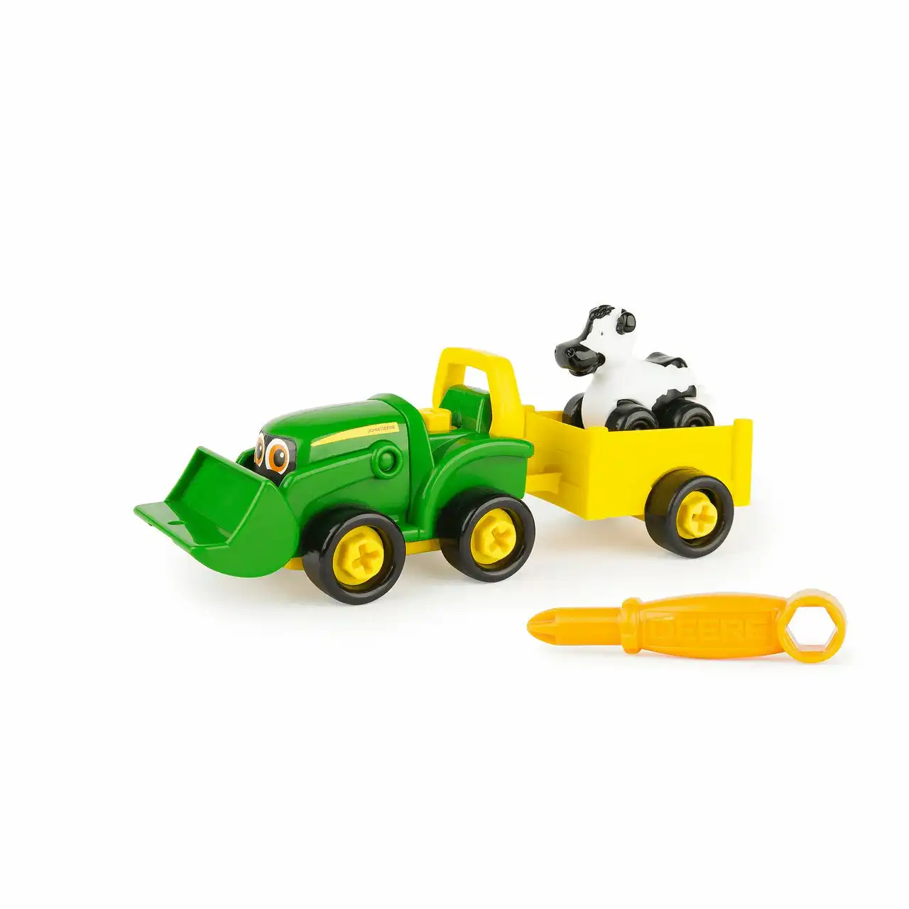 John Deere - Build-a-Buddy Bonnie Scoop Tractor with Wagon Cow and Screwdriver
