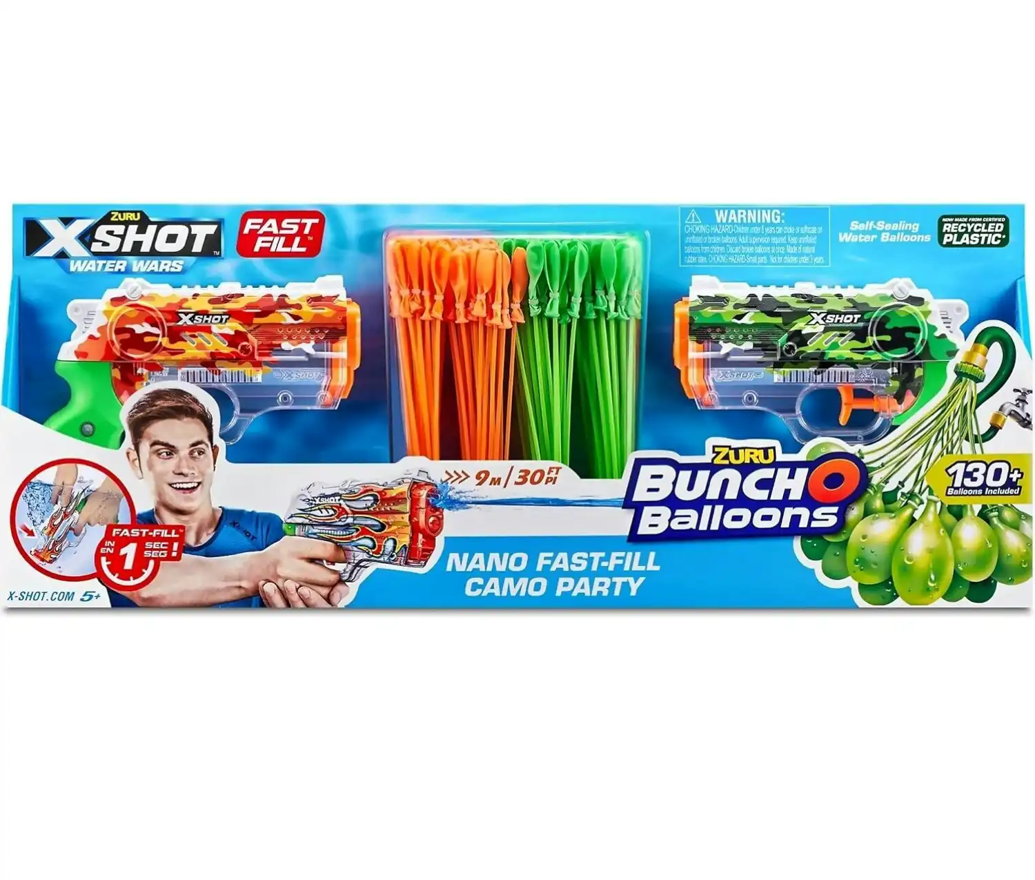 ZURU - Xshot Fast-fill Skins Nano & Bunch O Balloons Versus Pack