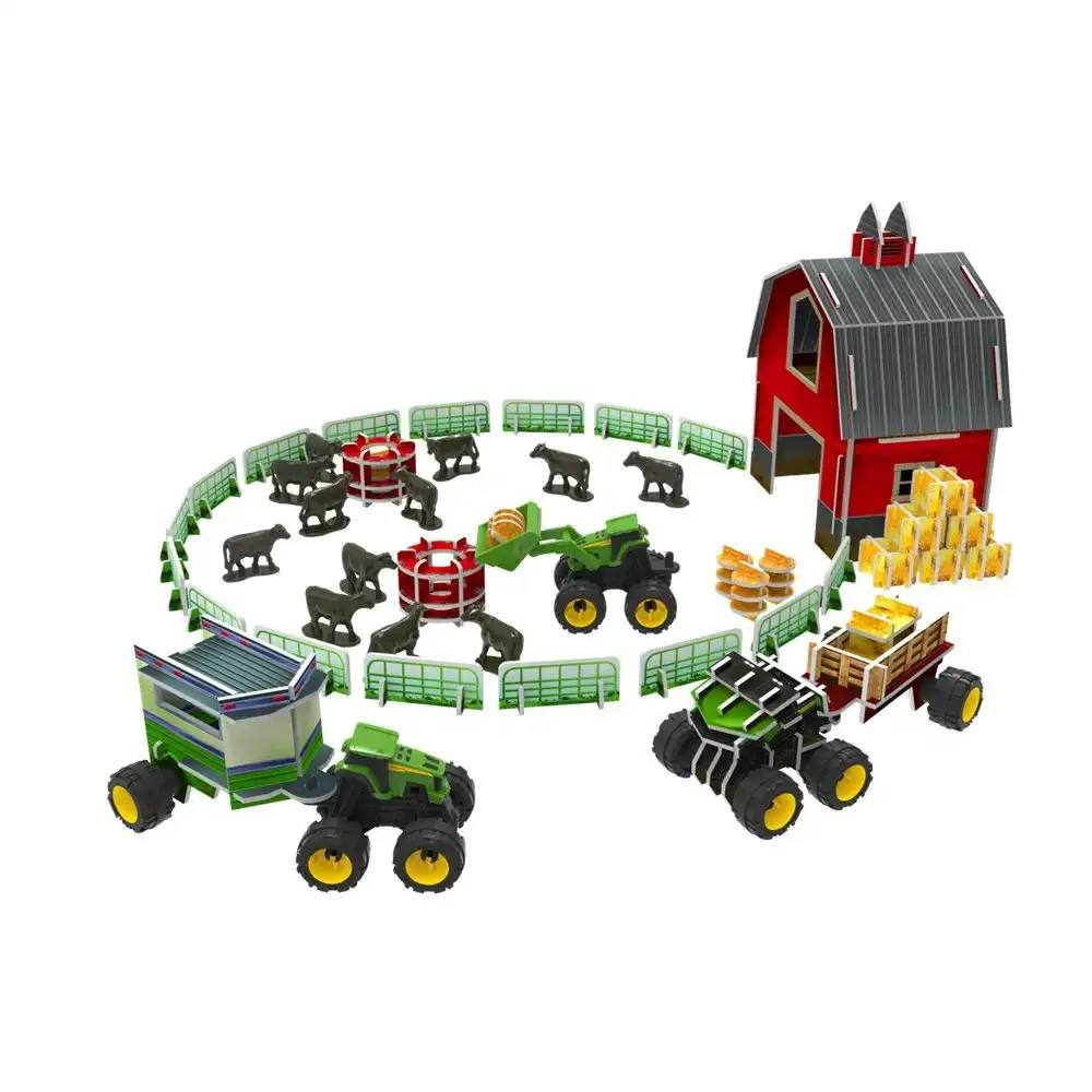 John Deere - Tomy Monster Treads Barn Eco-Snaps Playset