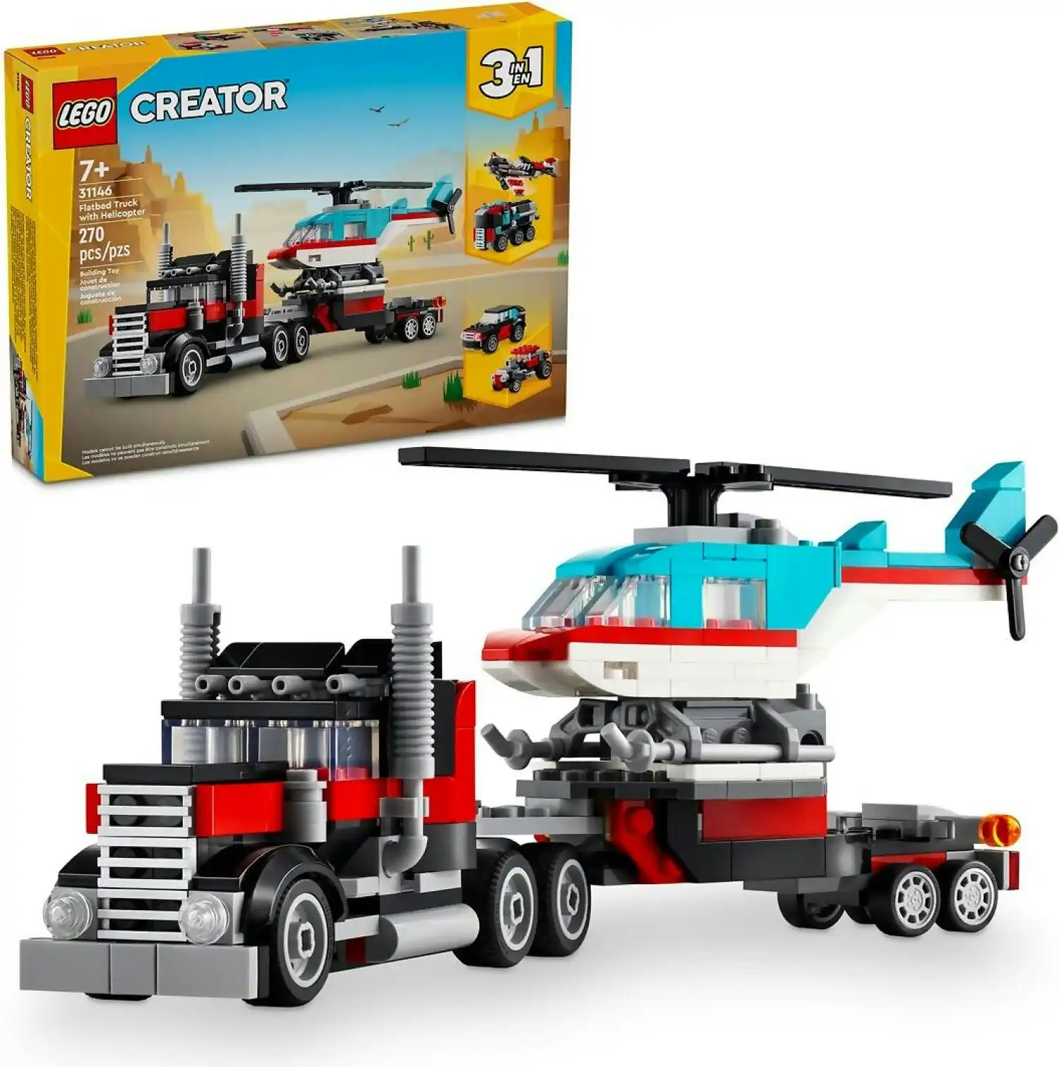 LEGO 31146 Flatbed Truck with Helicopter - Creator 3in1