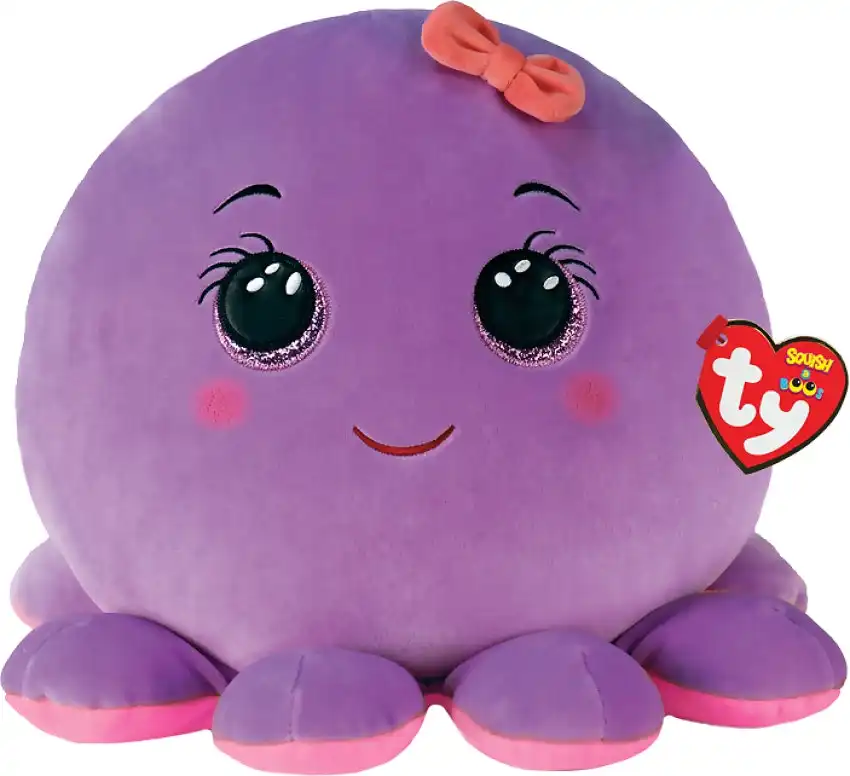 Ty Squish-a-boos - Octavia Purple Octopus - Large 14 Inches - Squishy Beanies