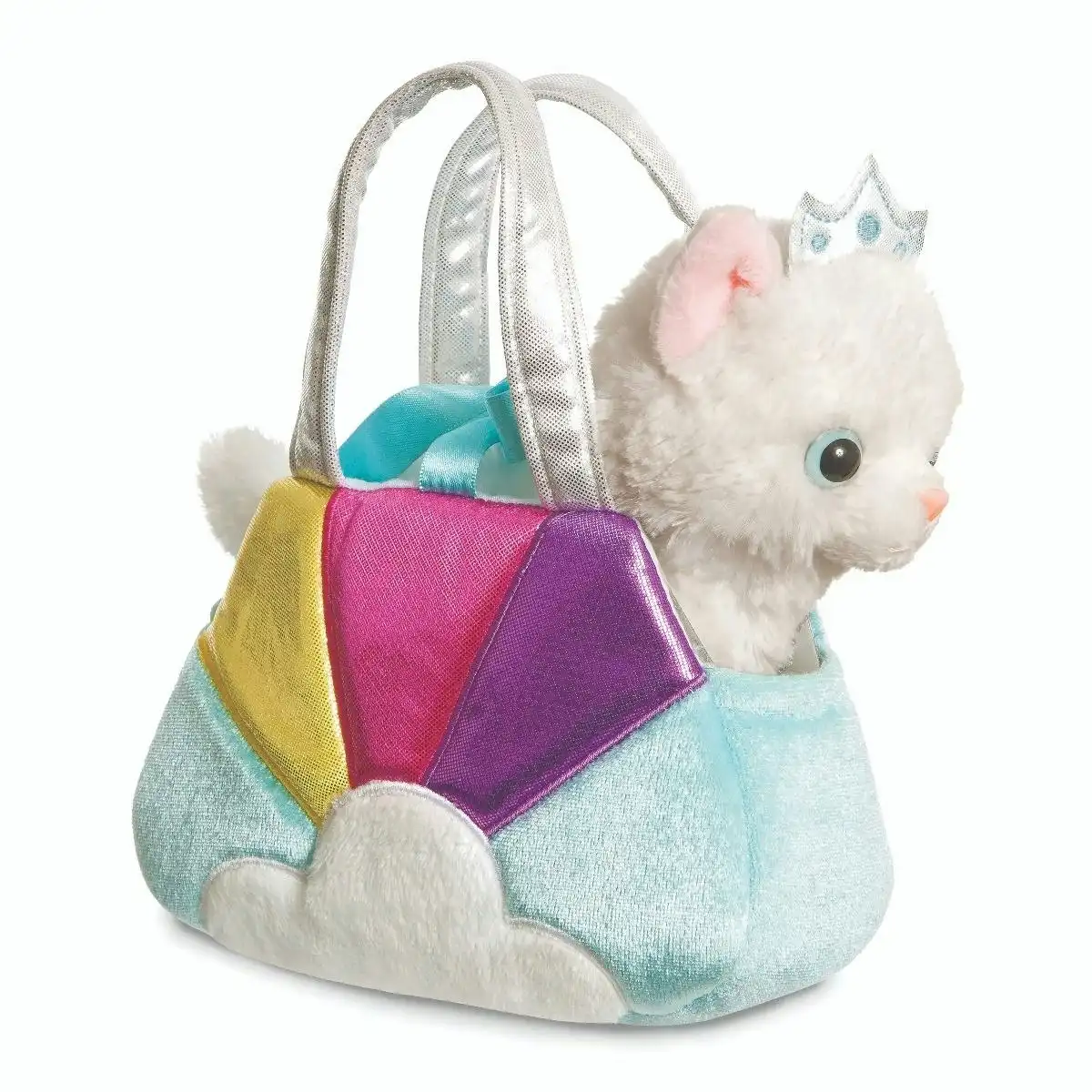 Cotton Candy -  Fancy Pals Cat In Blue Rainbow Bag