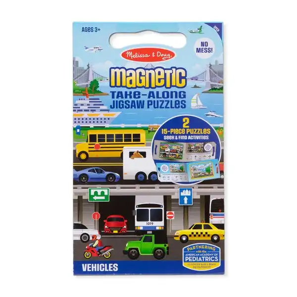 Melissa & Doug - Take Along Magnetic Jigsaw Puzzles - Vehicles