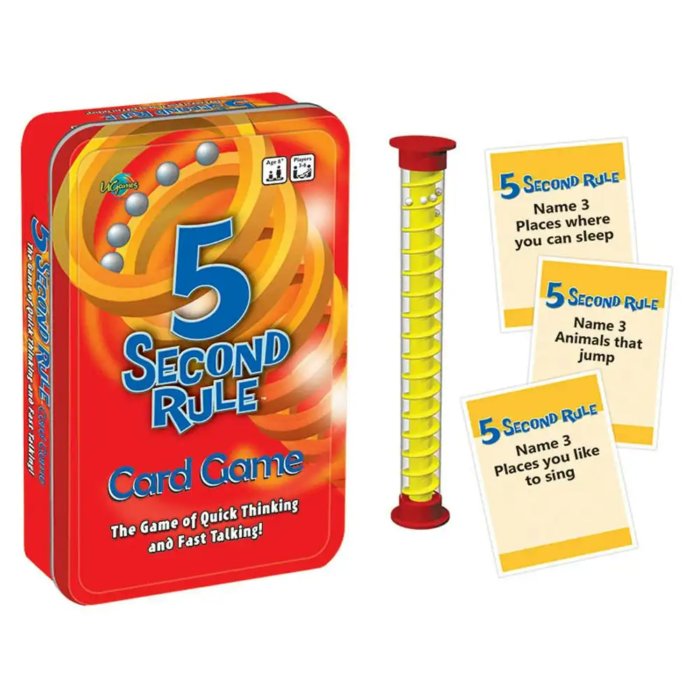 U Games 5 Seconds Rule Trivia/Fun Mini Board Game 2-4 Players Kids 8y+