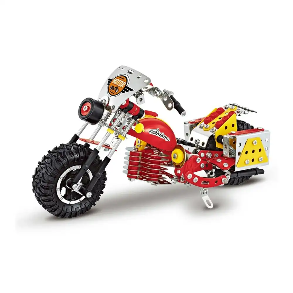 450pc Construct It Mega Set DIY Chopper Motorcycle Toy w/ Tools Kit Kids 8y+