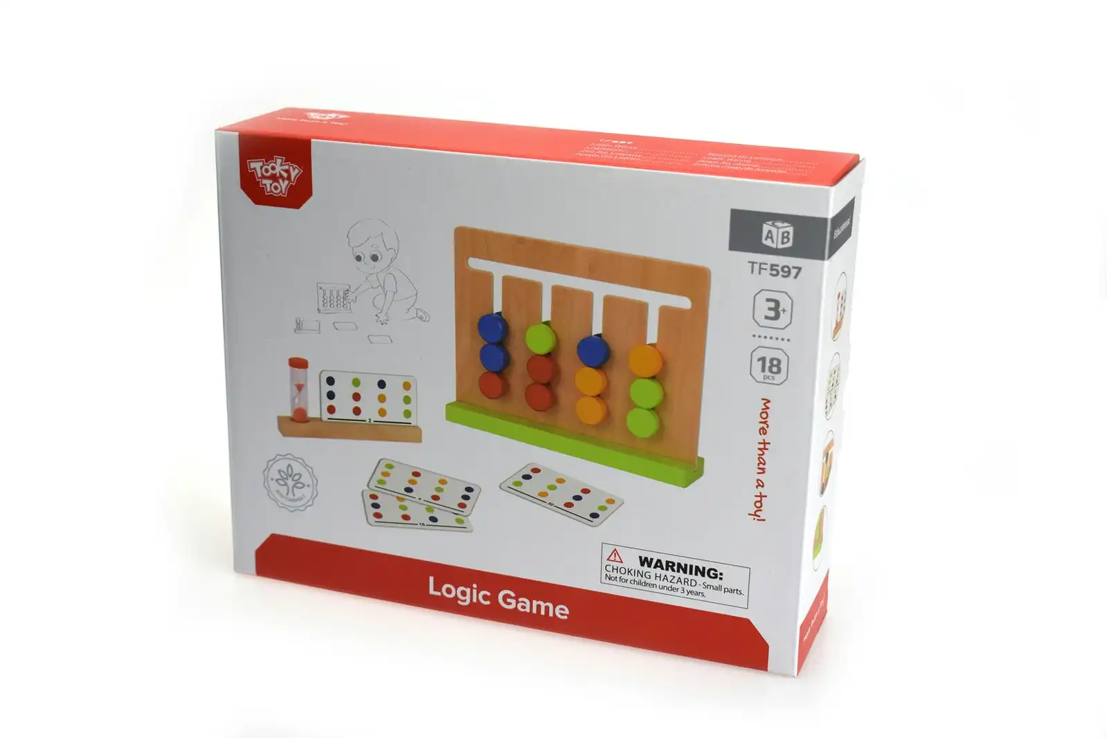 18pc Tooky Toy Wooden Logic Game Kids/Toddler Activity/Interactive Fun Play 3+
