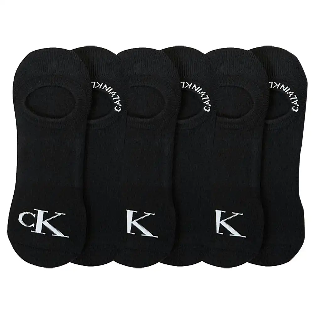 6PK Calvin Klein Women's One Size Flat Knit Sneaker Liner Socks Black Assorted