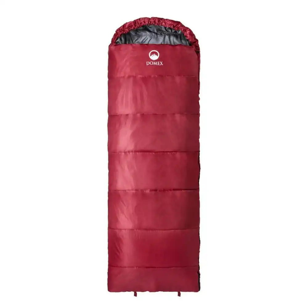 Domex Bushmate Standard -5C Left Side Zipper Synthetic Sleeping Bag Burgundy Red