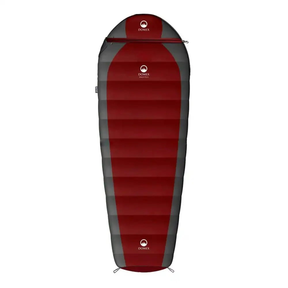 Domex Halo Plus X-Tall -17C Right Side Zipper Down Sleeping Bag Red/Charcoal