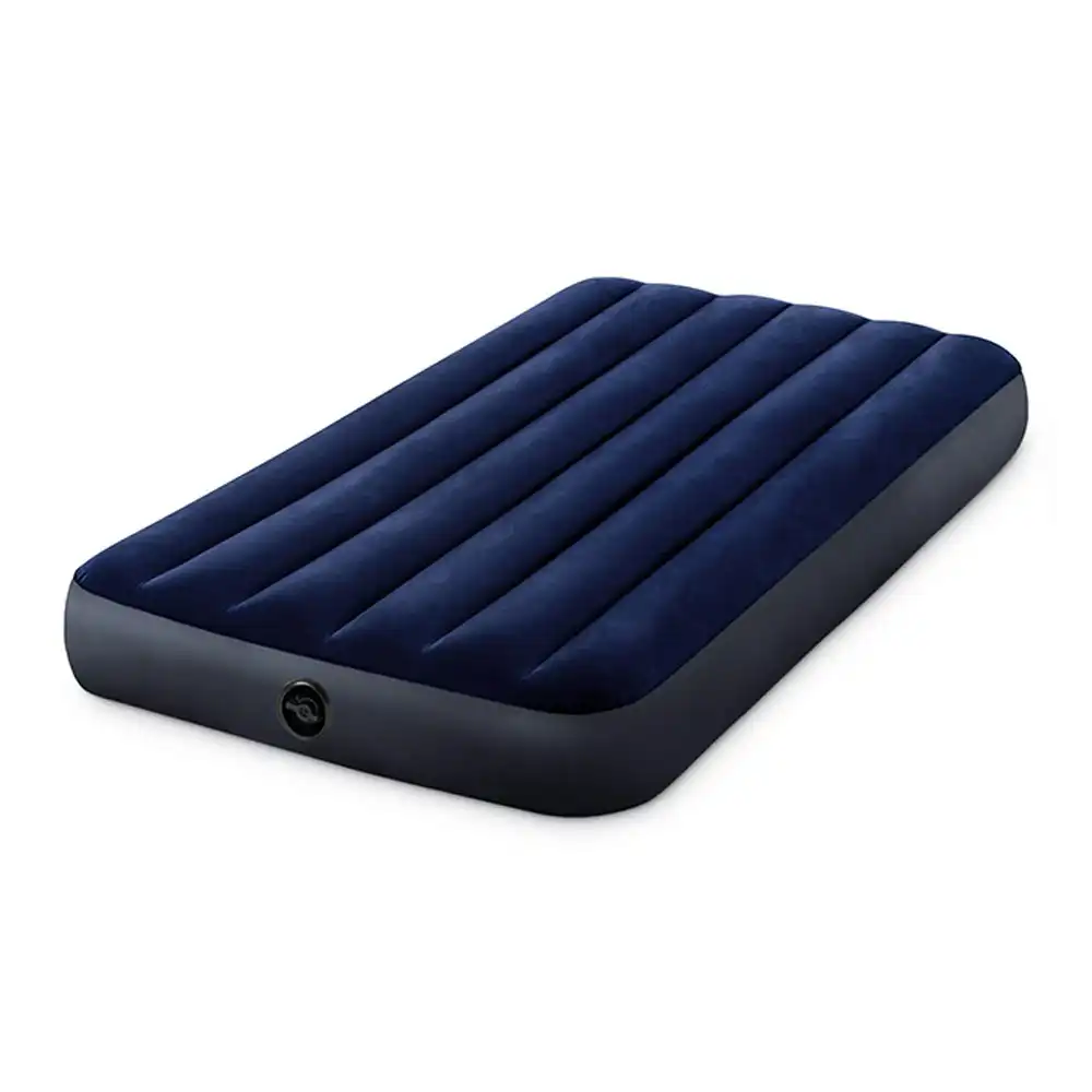 Intex Dura-Beam Series Classic Downy Twin Airbed Inflatable Mattress Blue/Grey