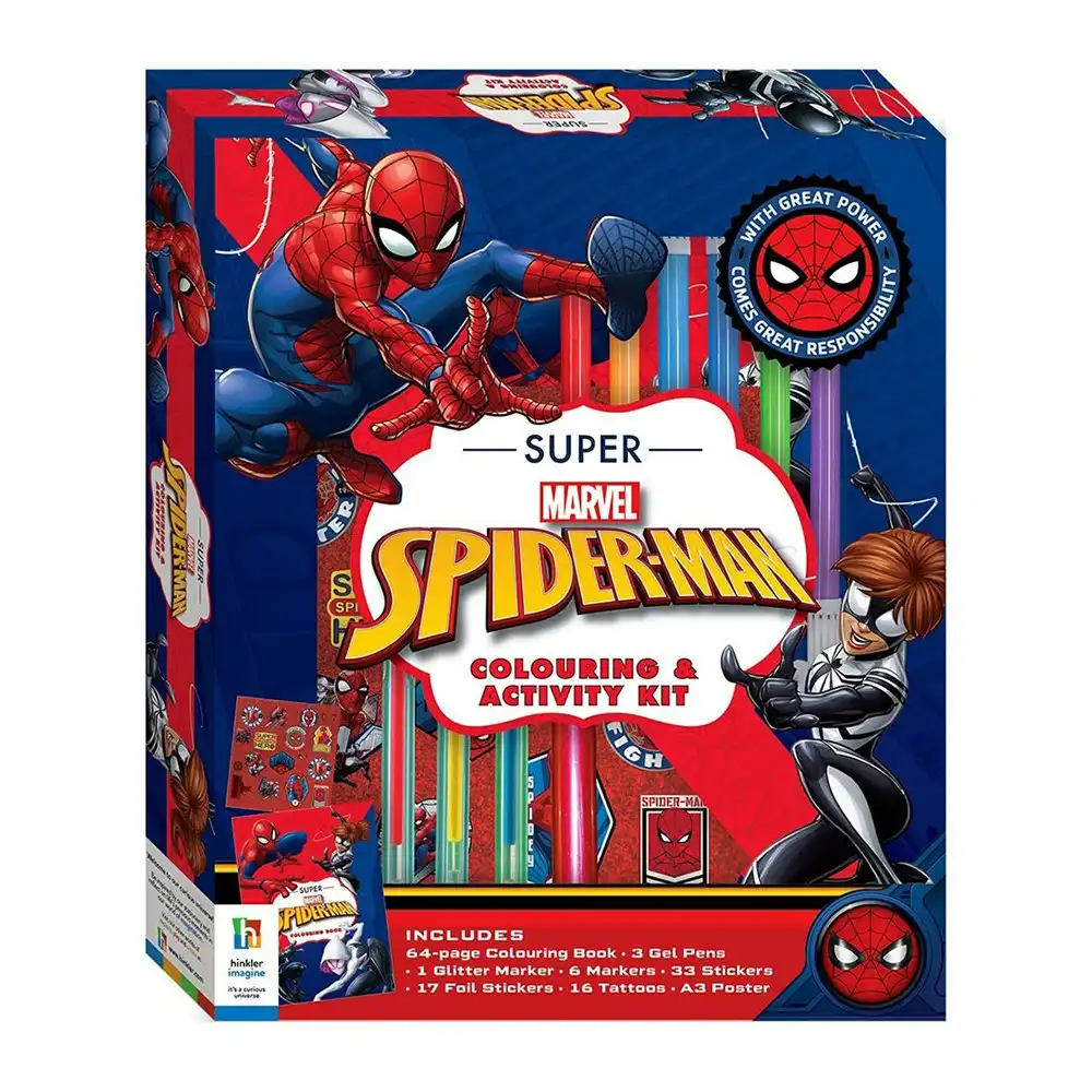Bookoli Kids Super Spider-Man 64-Page Colouring Book & Activity Art/Craft Kit