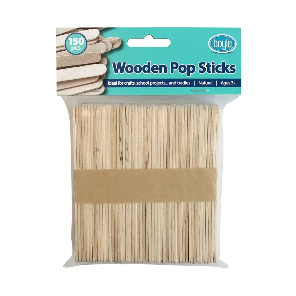 1500pc Boyle 13.5cm Craft Wooden Craft Ice cream Pop Stick Pack Popsicle Natural