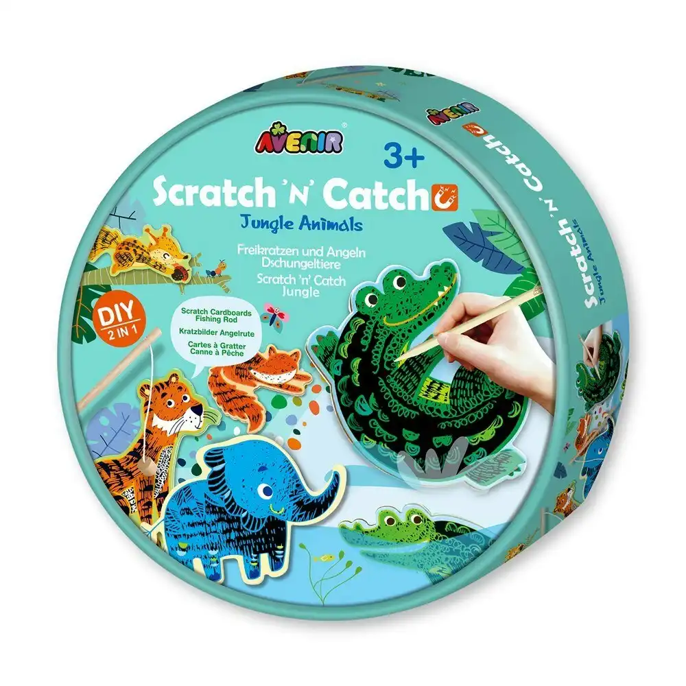 Avenir Scratch'n'Catch Jungle Animals DIY Kids/Children Fun Activity Art 3y+